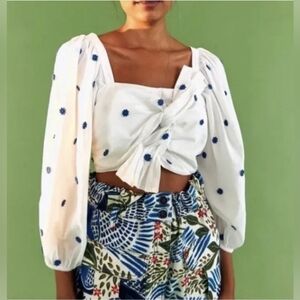 Farm Rio floral embroidered shirt